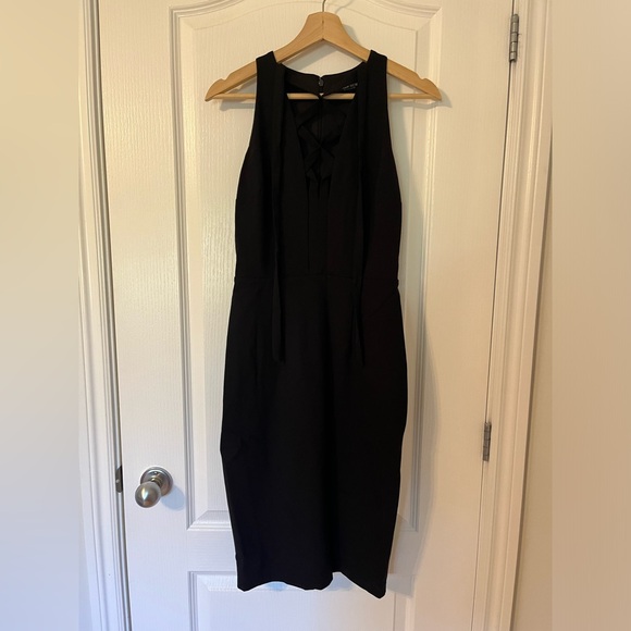 Little Black Dress with Lace up Detailing on Bust | Size 4 | Ever New - Picture 5 of 7